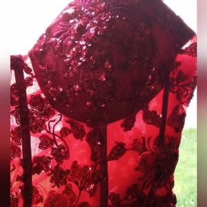 #6Sparkle Red Quinceanera Style Dress